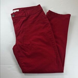 Chico’s Red Cotton Blend Lightweight Pants Sz 1 (US 8/10)
